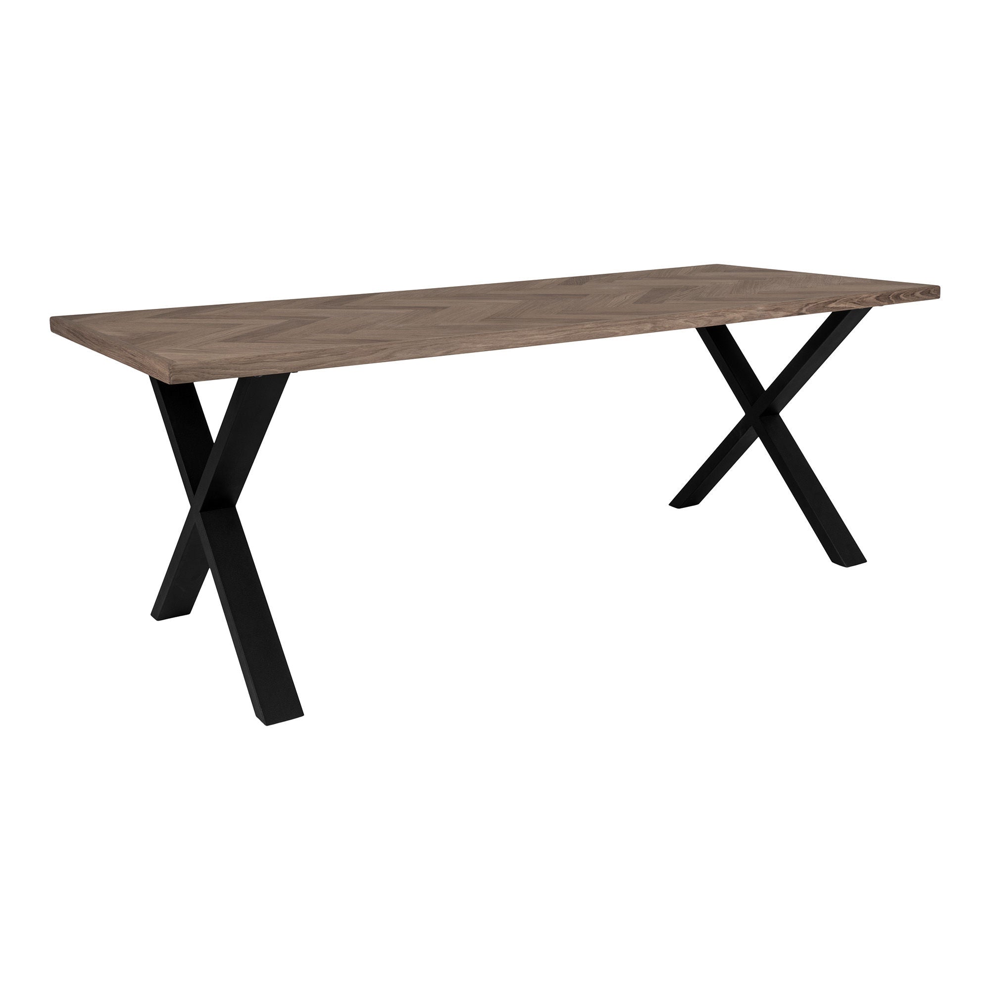 Spisebord i smoked, Sildebensmønster - 200x95x75 cm