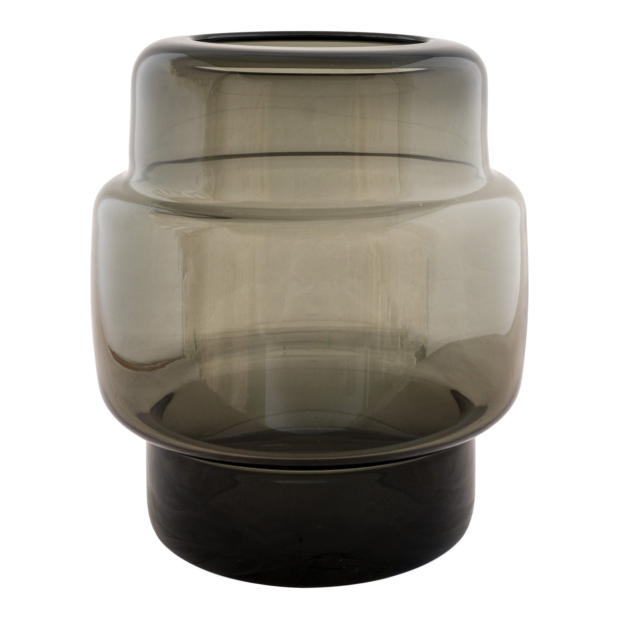 Mundblæst Vase i smoked glas Ø21x24 cm